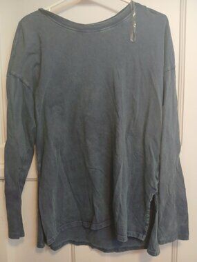 Ultra Flirt Womens M Blue Long Sleeve Shirt